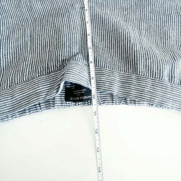 Banana Republic Womens Hayden Pants Pinstripes Blue White Size 4 - Picture 8 of 10